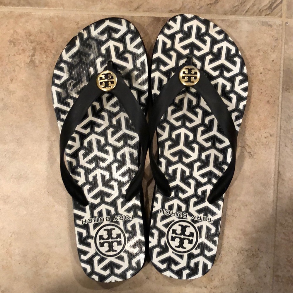 Worn original Tory Burch flip flops Size 8